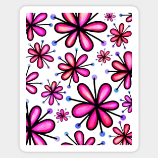 Funny sweet colorful nice colors summer autumn flowers pattern | purple pink flowers gift Sticker